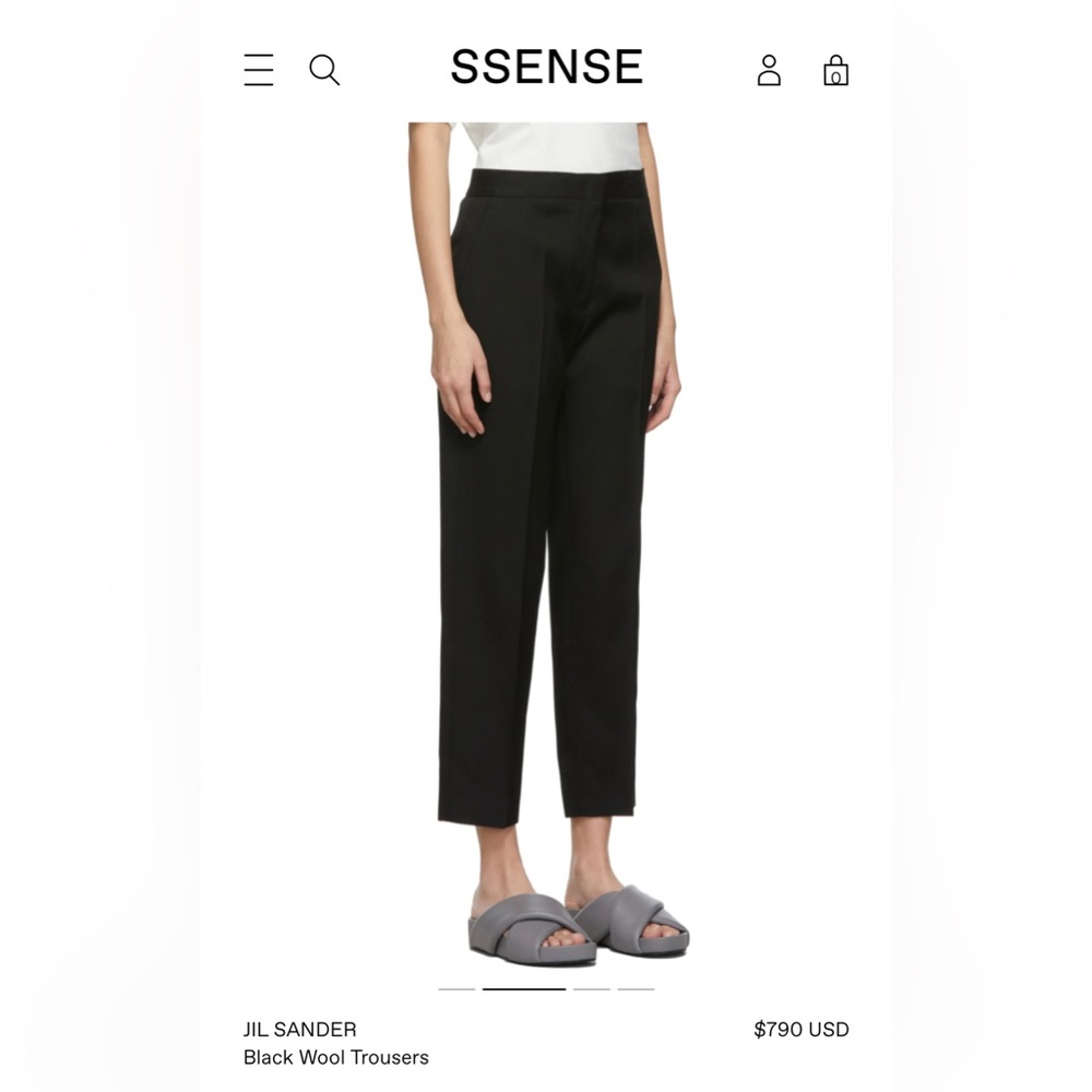 Jil Sander tailored wool stretch trousers black 40